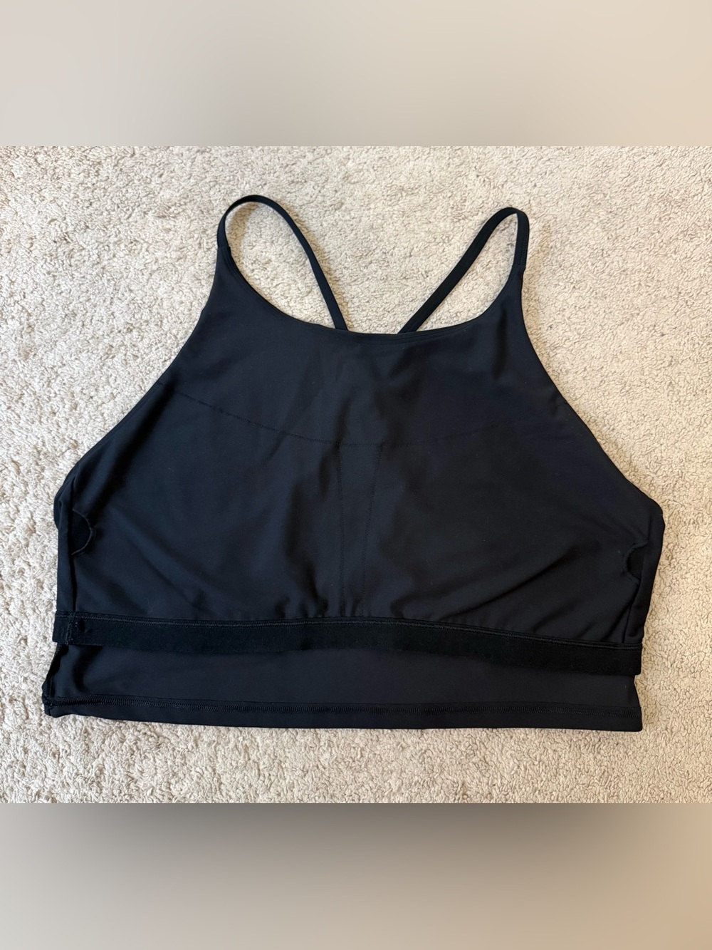 NWOT Old Navy Active PowerSoft Longline Sports Bra XXL Black Racerback - Picture 3 of 4